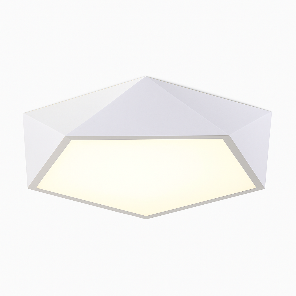 Plafonnier LED design géométrique en diamant