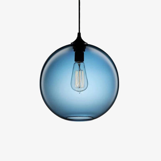 Suspension design en boule de verre (plusieurs couleurs)
