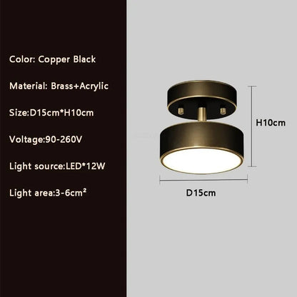 plafonnier cuivre led simple rond vestiaire