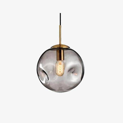 Suspension design à LED boule déformée en verre Head