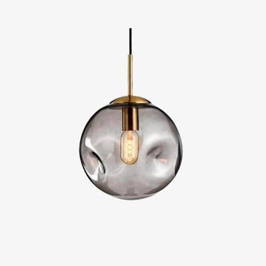 Suspension design à LED boule déformée en verre Head