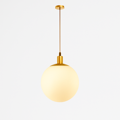Lampe Suspension Globe Verre Blanc
