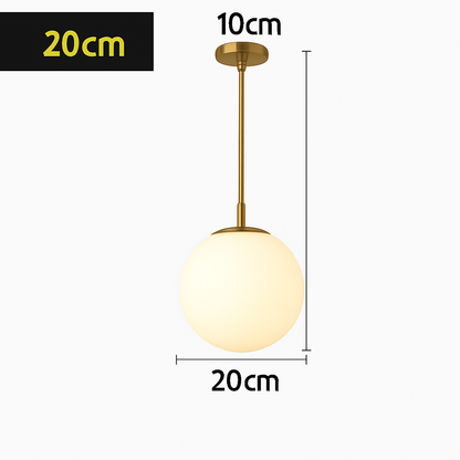 Lampe Suspension Globe Verre Blanc