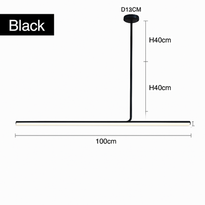 lustre led long moderne suspension décor luminaire suspendu