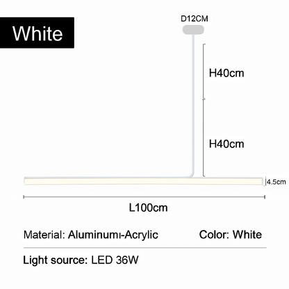 lustre led long moderne suspension décor luminaire suspendu