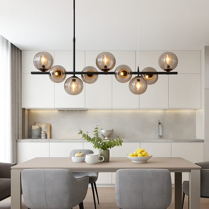 Nordique moderne suspension LED or lumière boule de verre 11 têtes lampe suspendue pour cuisine salon salle à manger Suspension Luminaire Design