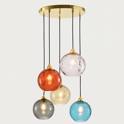 plafonnier classique en verre coloré design nordique pour intérieur