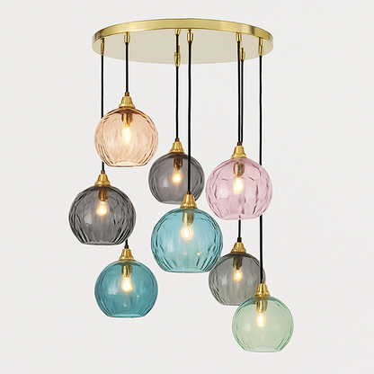 plafonnier classique en verre coloré design nordique pour intérieur