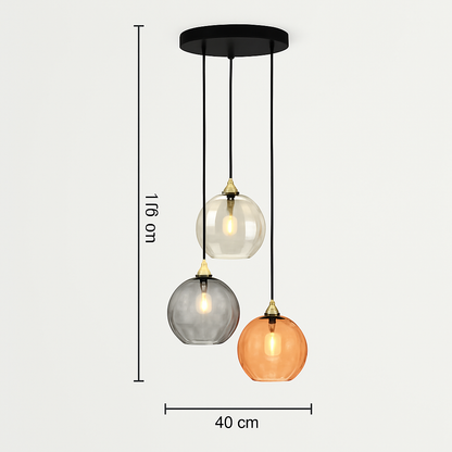 plafonnier classique en verre coloré design nordique pour intérieur