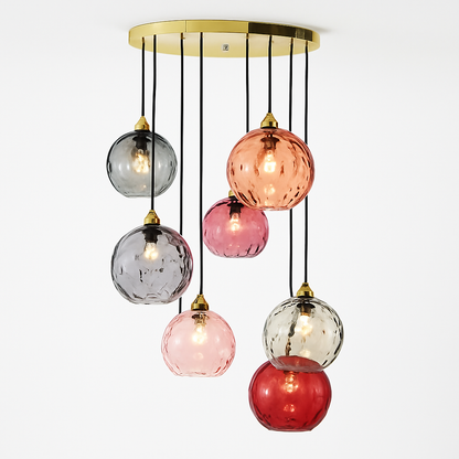 plafonnier classique en verre coloré design nordique pour intérieur