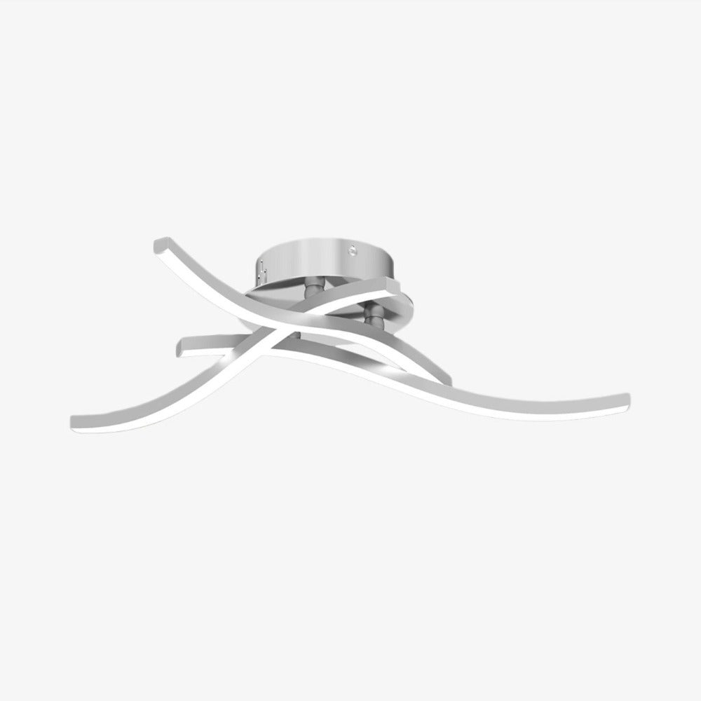 Plafonnier design LED avec 3 barres courbées en métal Teylor