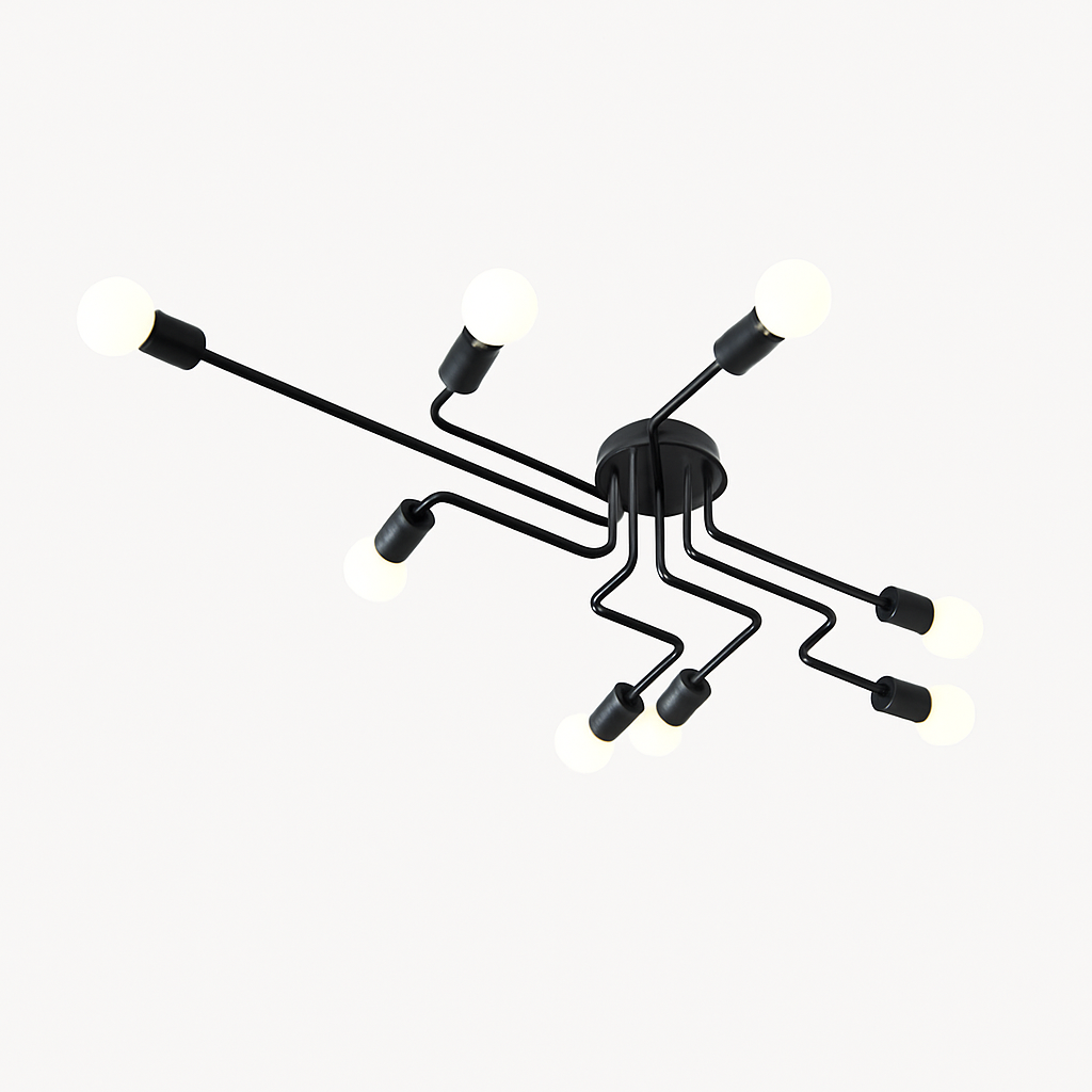 Plafonnier design à LED avec plusieurs bras