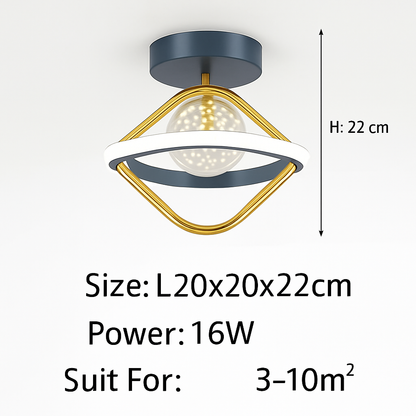 Plafonnier design LED avec projection étoiles