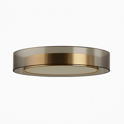 Plafonnier design LED doré avec disque Loft