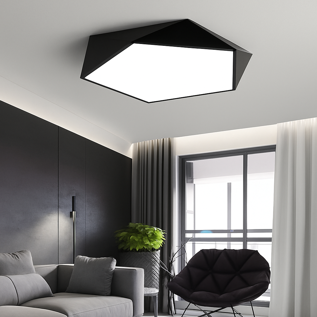 Plafonnier design LED géométrique de couleur