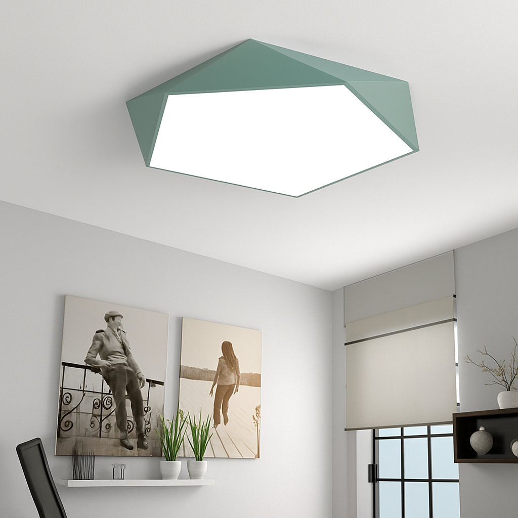 Plafonnier design LED géométrique de couleur