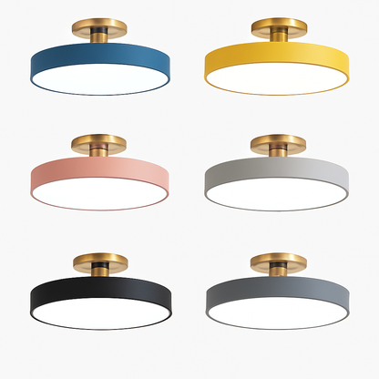 Plafonnier design à LED rond et support doré Office