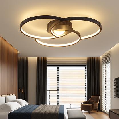 Plafonnier design LED rosace trois cercles Bwart