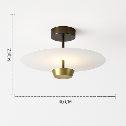 Plafonnier design Rond en métal et verre