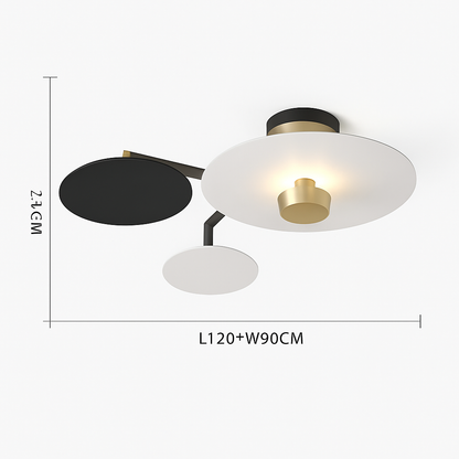 Plafonnier design Rond en métal et verre