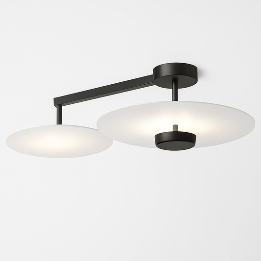 Plafonnier design Rond en métal et verre