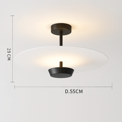 Plafonnier design Rond en métal et verre