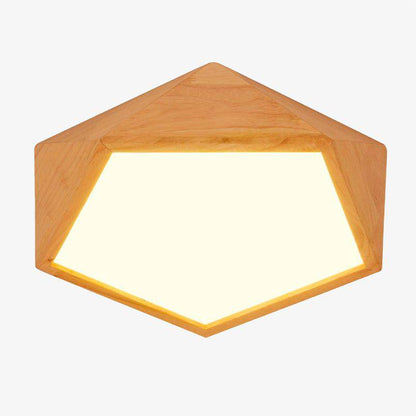 Plafonnier effet bois à LED Geometric