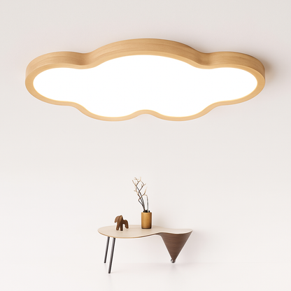 Plafonnier en bois à LED en forme de nuage