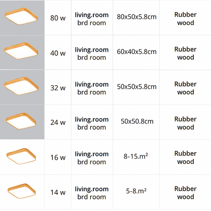 Plafonnier en bois à LED (plusieurs formes)