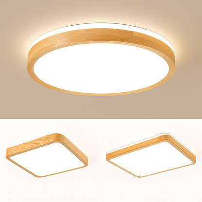 Plafonnier en bois à LED (plusieurs formes)