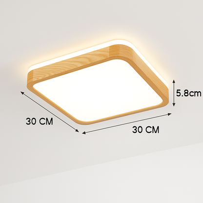 Plafonnier en bois à LED (plusieurs formes)
