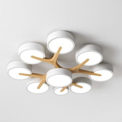 plafonnier en bois style moderne décoration intérieure lumineux design élégant