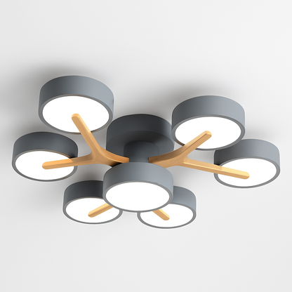 plafonnier en bois style moderne décoration intérieure lumineux design élégant