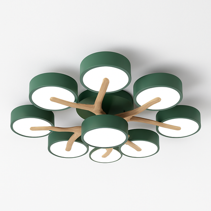 plafonnier en bois style moderne décoration intérieure lumineux design élégant