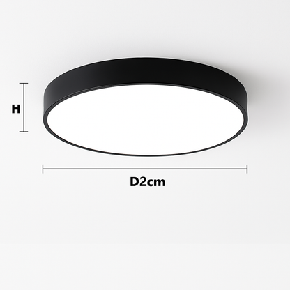 Plafonnier Led au design nordique moderne en aluminium blanc/noir avec télécommande