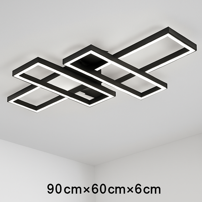 Plafonnier Led au design nordique moderne en aluminium blanc/noir avec télécommande