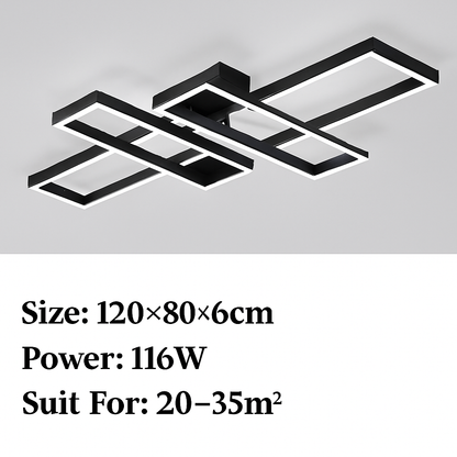 Plafonnier Led au design nordique moderne en aluminium blanc/noir avec télécommande