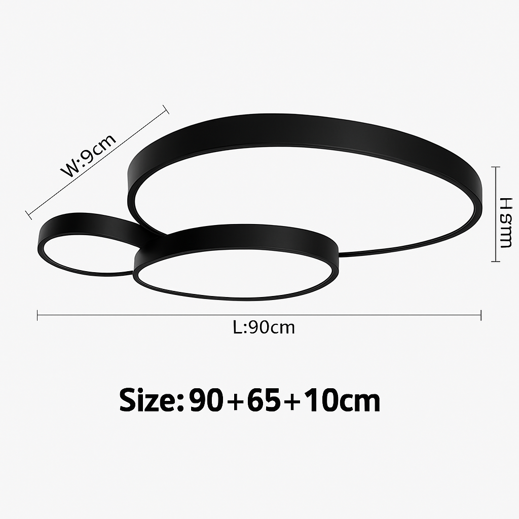 Plafonnier LED design décorative led noir blanc