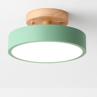 plafonnier led design nordique en bois pour décoration intérieure