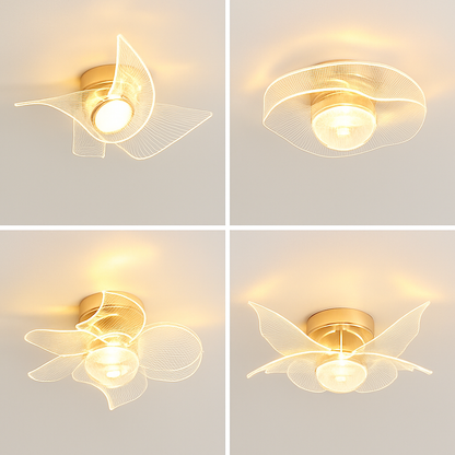 plafonnier led doré style nordique moderne en acrylique