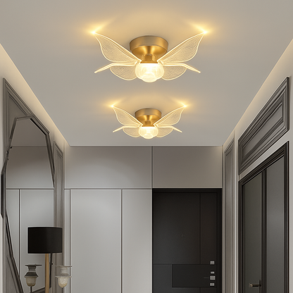 plafonnier led doré style nordique moderne en acrylique