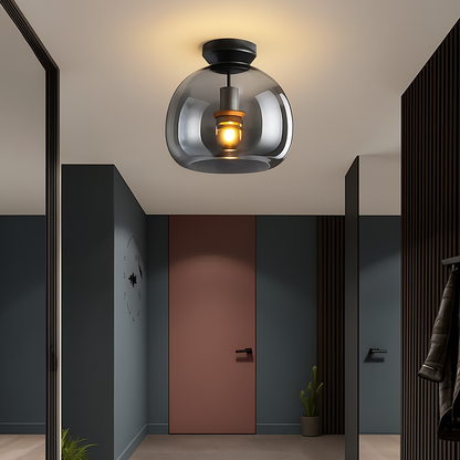 Plafonnier LED en verre au design moderne