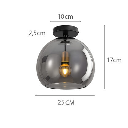 Plafonnier LED en verre au design moderne