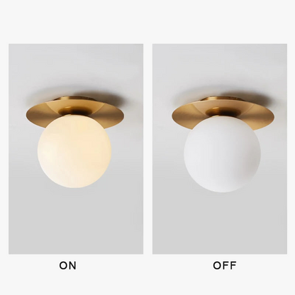 plafonnier led nordique avec boule de verre dépoli pour intérieur