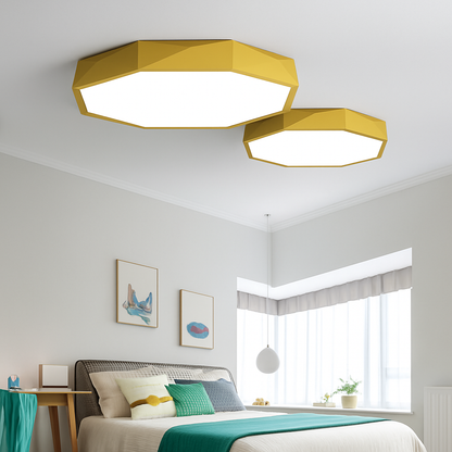 Plafonnier LED octogone coloré très fin Balcony