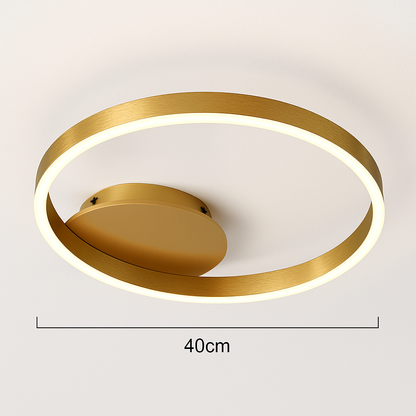 plafonnier led rond doré avec abat-jour acrylique créatif