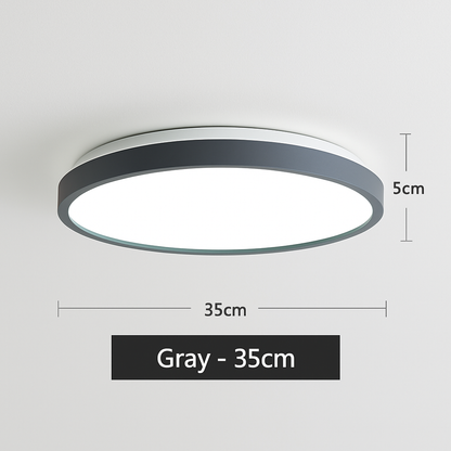Plafonnier moderne LED métallique circulaire et fin Glenn