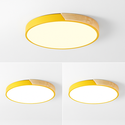 Plafonnier moderne rond métallique et coloré Leonidas