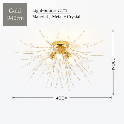 plafonnier nordique en cristal design moderne créatif rond pissenlit