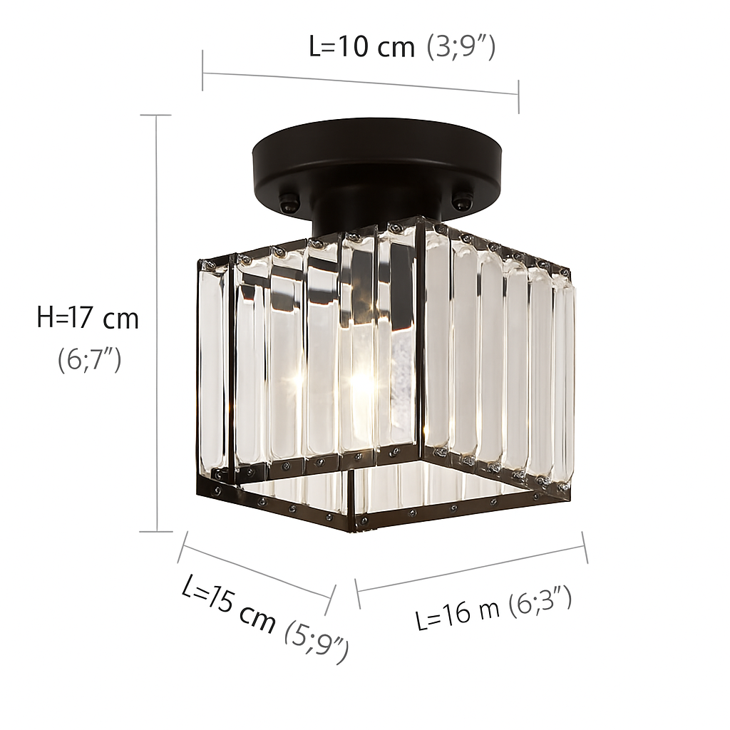 Plafonnier rond ou carré en cristal de verre Luxury